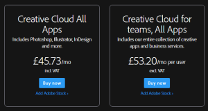 adobe creative cloud storage pricing